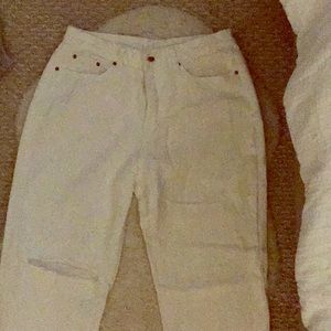White “Mom Jeans” Distressed